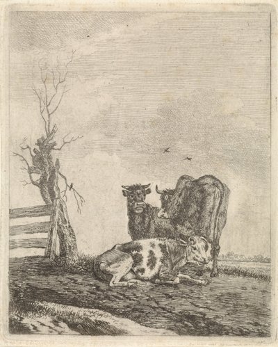 paisaje con tres vacas de Pieter Janson