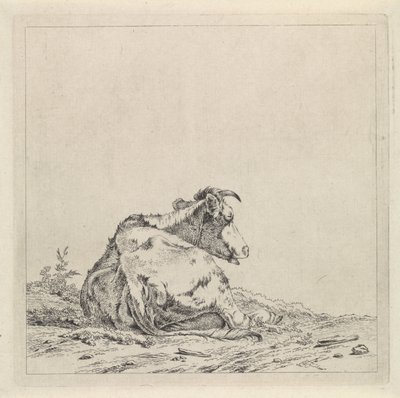 Paisaje con vaca acostada de Pieter Janson