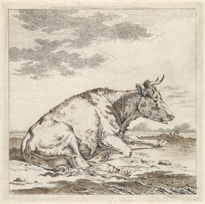 Vaca reclinada, a la derecha de Pieter Janson