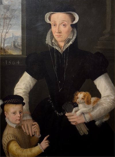 Viuda con su hijo de Pieter Jansz. (manner of) Pourbus