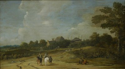 Paisaje con Jinetes en un Camino Arenoso de Pieter Jansz. Post
