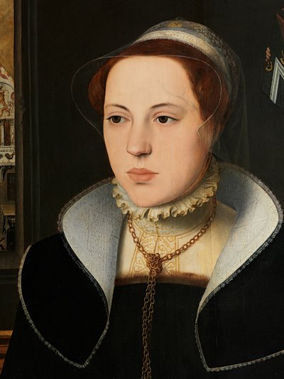 Detalle del retrato de Jacquemyne Buuck de Pieter Jansz. Pourbus