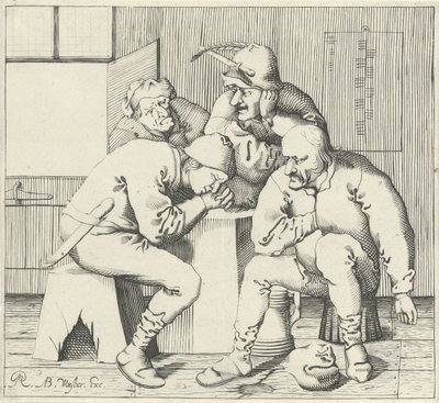 Cuatro hombres alrededor de una mesa de Pieter Jansz Quast (possibly)