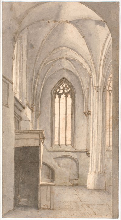 Vista del interior de la iglesia de Santa Cunera en Rhenen (prov. Utrecht) de Pieter Jansz Saenredam
