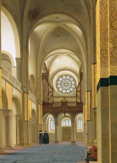 Interior de la Marienkirche en Utrecht, 1638 (detalle) de Pieter Janszoon Saenredam
