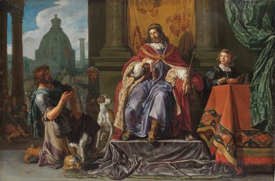 David entrega a Urías una carta para Joab de Pieter Lastman
