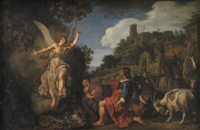 El ángel Rafael se despide del viejo Tobit y su hijo Tobías de Pieter Lastman