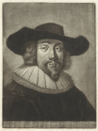 Retrato de un hombre con sombrero y cuello de Pieter Louw