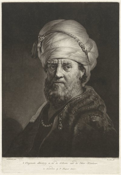 Retrato de un hombre con turbante de Pieter Louw