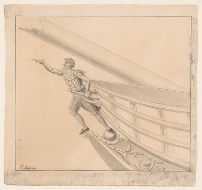 Mascarón de proa de un hombre con binoculares de Pieter Luypen (signed by artist)