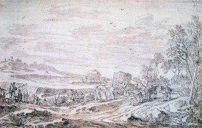 Paisaje con segadores, c1615-1661 de Pieter Molijn