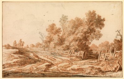 Paisaje con viajeros en un camino, 1653 - 1657 de Pieter Molijn