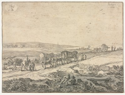 Agosto: Paisaje con carros, c.1655 de Pieter Molyn