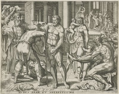Vestir de los desnudos Obras de Misericordia (título de la serie) de Pieter Nagel
