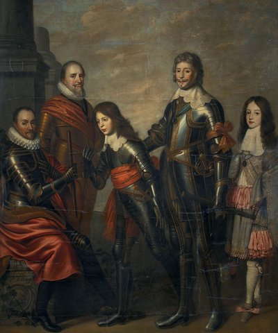 Cuatro generaciones de Príncipes de Orange: Guillermo I, Mauricio y Federico Enrique, Guillermo II y Guillermo III de Pieter Nason