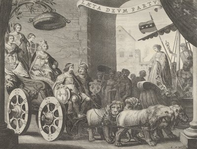 Placa 5a: María de Médici como Berecynthia, de Caspar Barlaeus, Medicea Hospes, 1638 de Pieter Nolpe