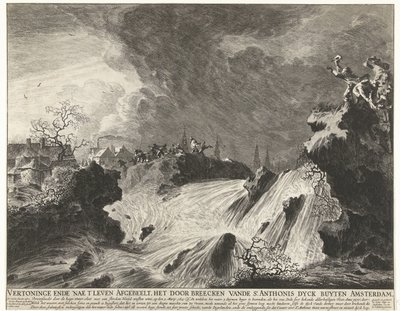 La ruptura del dique de San Antonio cerca de Amsterdam Avance de Sint-Antoniesdijk el 5 de marzo de 1651 Mostrando ende nae t
