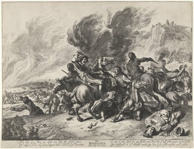 Batalla: el mes de agosto y el elemento fuego
Cuatro de agosto (título en el objeto)
Paisajes con los meses, elementos y estaciones (título de la serie) de Pieter Nolpe