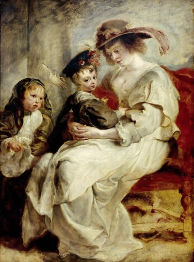 Helena Fourment con Dos de Sus Hijos, ca 1636 de Pieter Paul Rubens