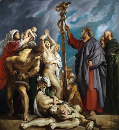 Moisés y la Serpiente de Bronce, 1609-1610 de Peter Paul Rubens