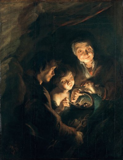 Anciana con una Cesta de Carbón, c. 1616-1618 de Peter Paul Rubens
