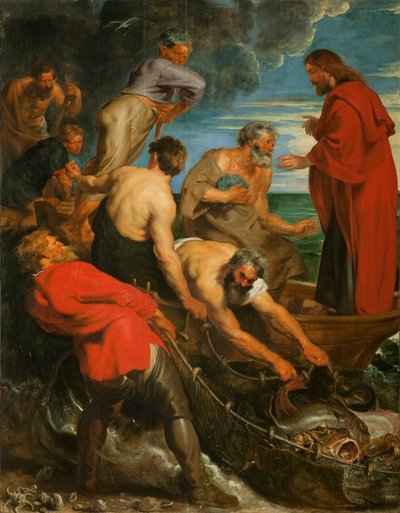 La pesca milagrosa Tríptico, panel central, 1618-1619 de Pieter Paul Rubens