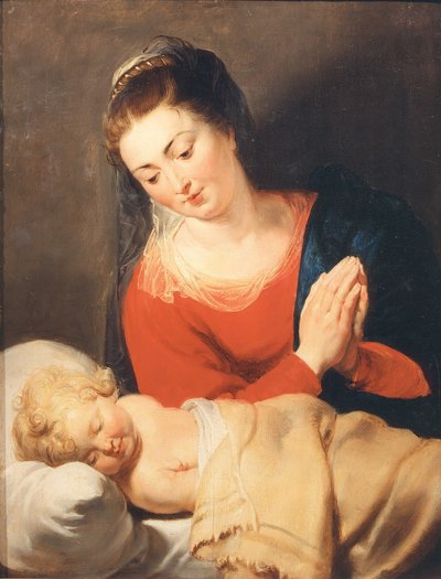 La Virgen adorando al Niño dormido, c. 1615 de Pieter Paul Rubens