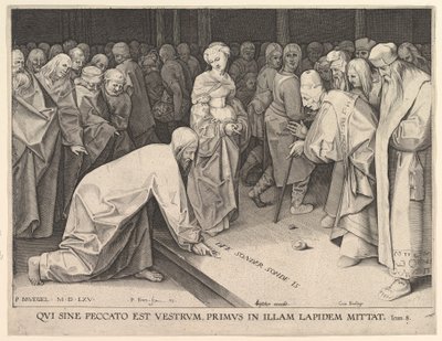 Cristo y la mujer sorprendida en adulterio de Pieter Perret