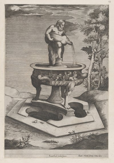 Speculum Romanae Magnificentiae: Una fuente y una cuenca, 1581 de Pieter Perret