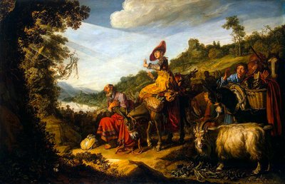 Abraham en el camino a Canaán de Pieter Pietersz. Lastman
