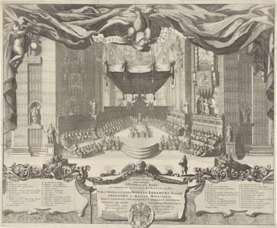 Vista de la Basílica de San Pedro
Theatrum representans folennia, quae fiunt in Templo S. Petri in urbe Roma (título en el objeto) de Pieter Schenk (I)