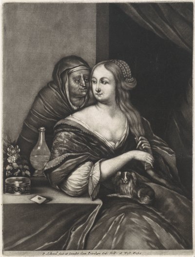 Mujer joven y casamentera de Pieter Schenk (I)