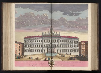 Palacio de Montecitorio en Roma Vista del Palacio de la Gran Corte en Monte Citorio Roma (...) (título sobre objeto) de Pieter Schenk (I)