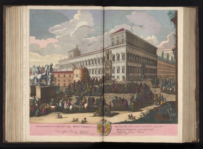 Plaza del Quirinale en Roma El Palacio Pontificio en el Quirinale, comúnmente conocido como Monte Caball (...) (título sobre el objeto) de Pieter Schenk (I)