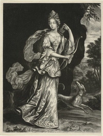 Anne Catharine Mouy, condesa de Broglia, como la diosa Diana de Pieter Schenk