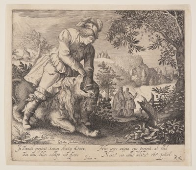 Sansón y el león de Pieter Serwouters