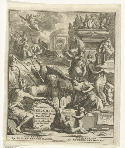 Portada del Mercurio europeo de 1702 Mercurio europeo, decimotercera pieza, primera parte. Contiene los seis primeros meses del año 1702 (título sobre el objeto) de Pieter Sluyter