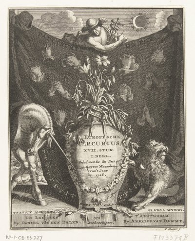 Portada del Mercury europeo del año 1706 de Pieter Sluyter