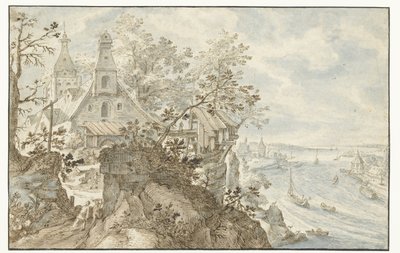 Río con una capilla a la izquierda de Pieter Stevens (I)