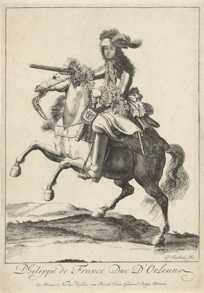 Retrato ecuestre de Felipe I, duque de Orleans de Pieter Stevens (vermeld in 1689)