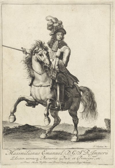 Retrato ecuestre de Maximiliano II Emanuel, Elector de Baviera de Pieter Stevens (vermeld in 1689)