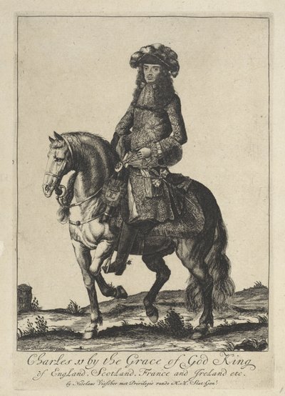 Retrato ecuestre del rey Carlos II de Inglaterra de Pieter Stevens (vermeld in 1689)