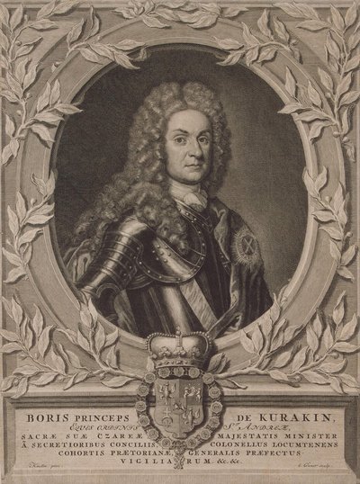 Retrato del Príncipe Boris Ivanovich Kurakin 1676-1727, después de 1717 de Pieter Stevens Gunst van