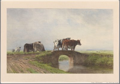 Vacas en un puente de piedra de Pieter Stortenbeker
