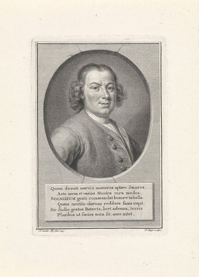 Retrato del Compositor Anton Wilhelm Solnitz 1708-1752, c. 1750 de Pieter Tanjé