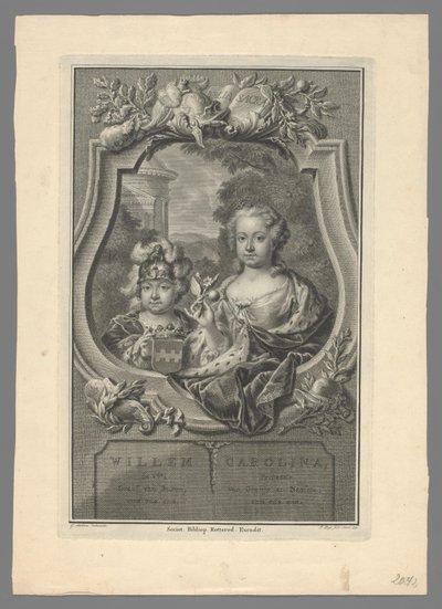 Retrato de Guillermo V, Príncipe de Orange-Nassau, y Carolina, Princesa de Orange-Nassau de Pieter Tanjé