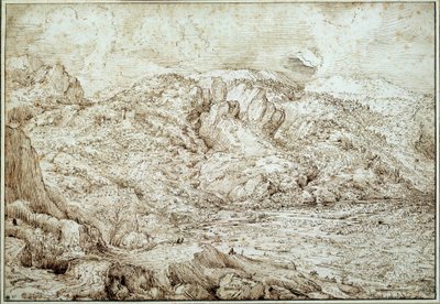 Paisaje de los Alpes. Dibujo de Pieter Brueghel el Viejo (1525-1569) de Pieter Bruegel the Elder