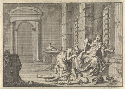 La muerte del zar Fyodor II Borisovich Godunov, 1605 de Pieter Van der Aa