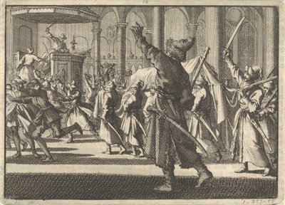 Los polacos en la iglesia de Riddarholm en Estocolmo, 1698 de Pieter Van der Aa