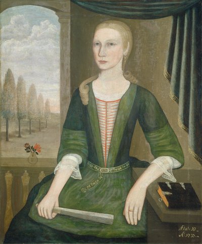 Joven dama con un abanico de Pieter Vanderlyn